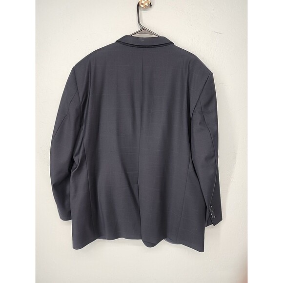 Sport Coat Blazer Jacket Check Navy Blue Wool Tweed Academia | Jos A. Bank 50R - Picture 6 of 10